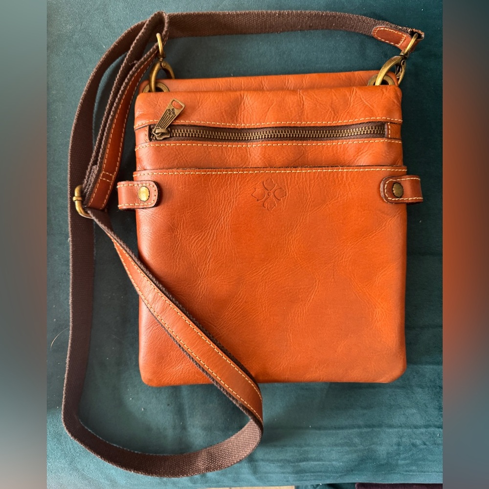 Patricia Nash Brown Leather Messenger Crossbody Bag